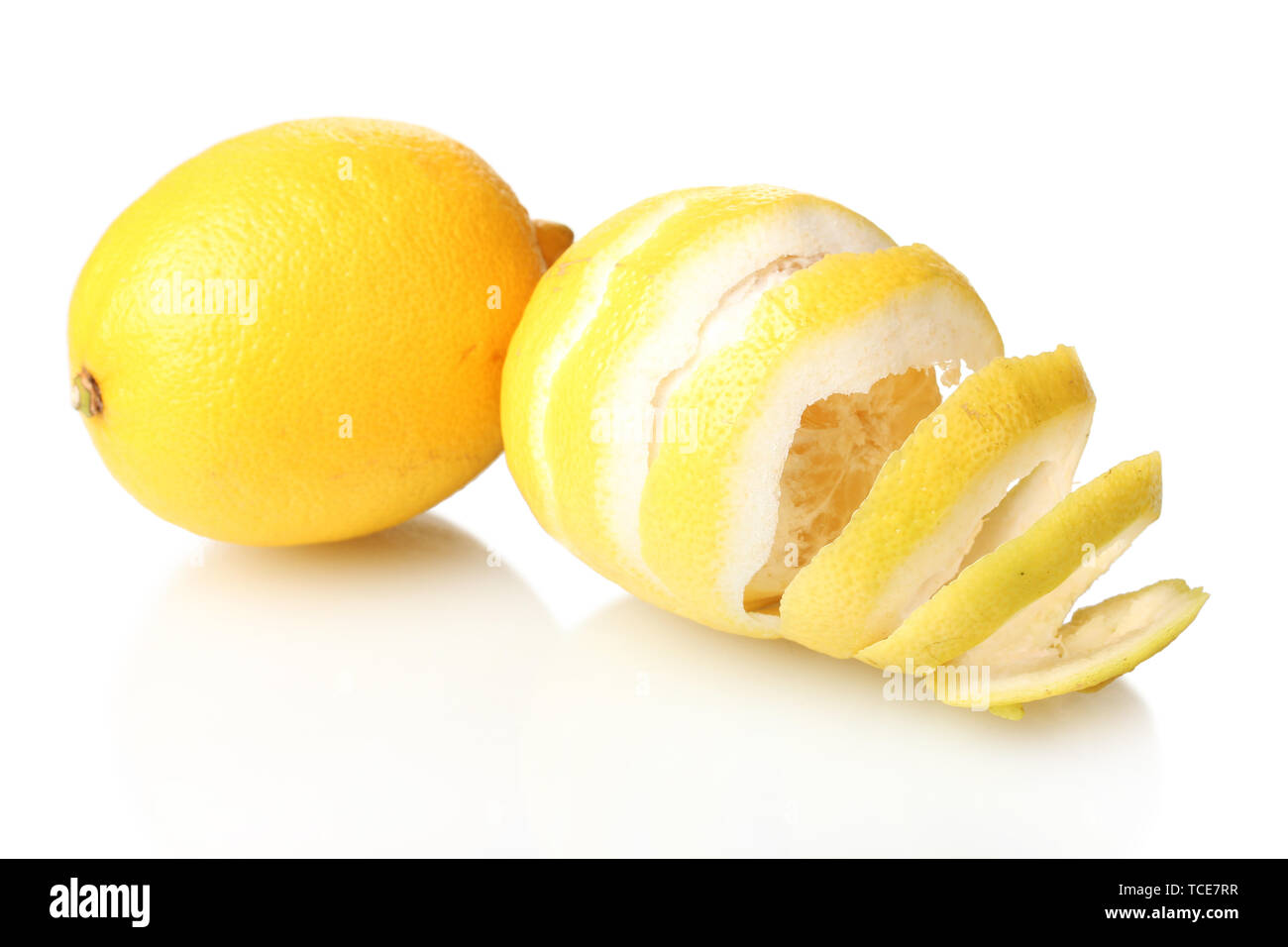 ripe lemons isolated on white Stock Photo - Alamy