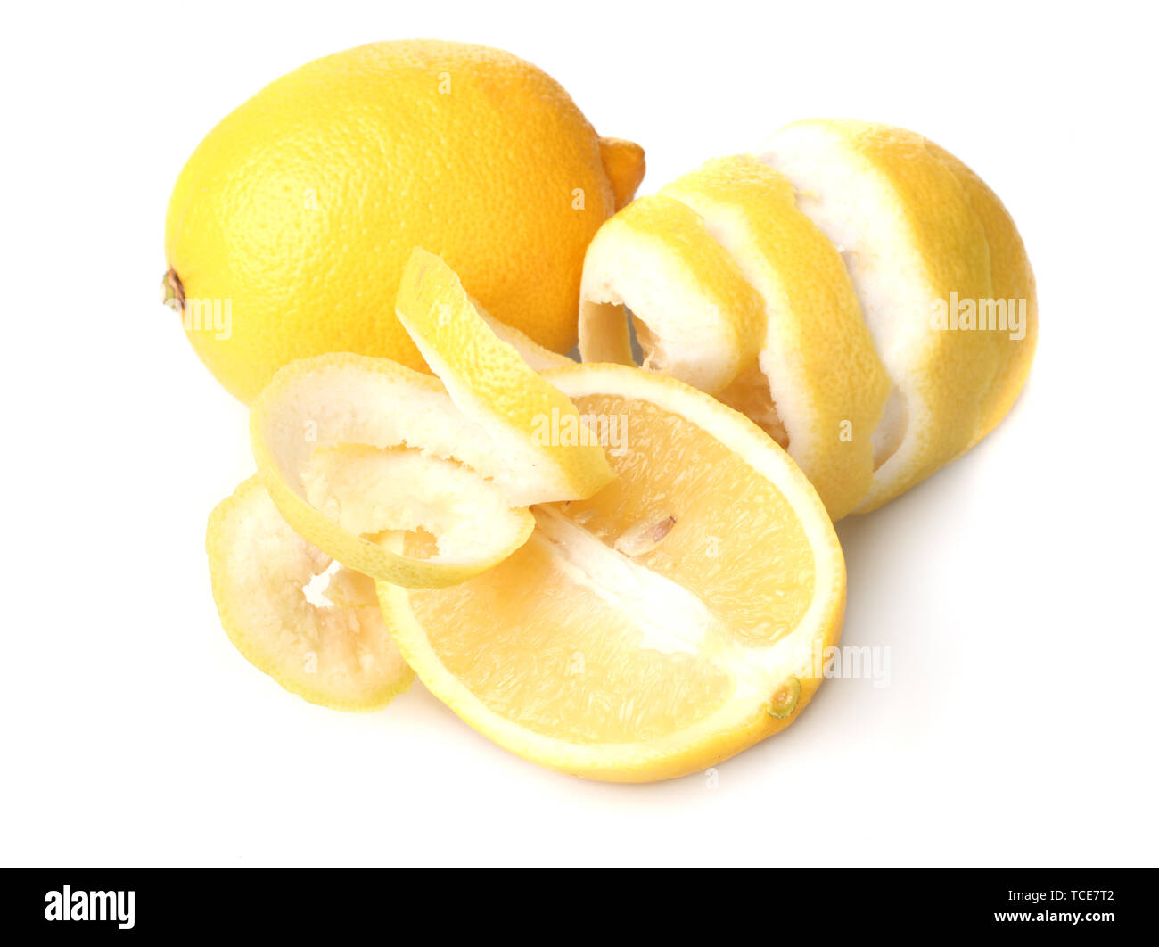 ripe lemons isolated on white Stock Photo - Alamy