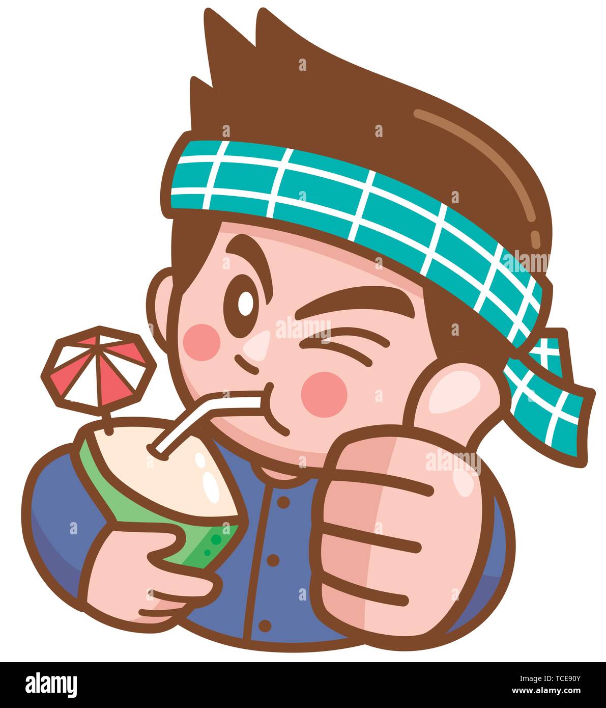 Vector illustration of Cartoon Coconut seller presenting Stock Vector Image & Art Alamy