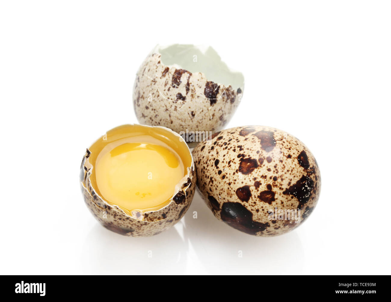 quail eggs isilated on white Stock Photo - Alamy