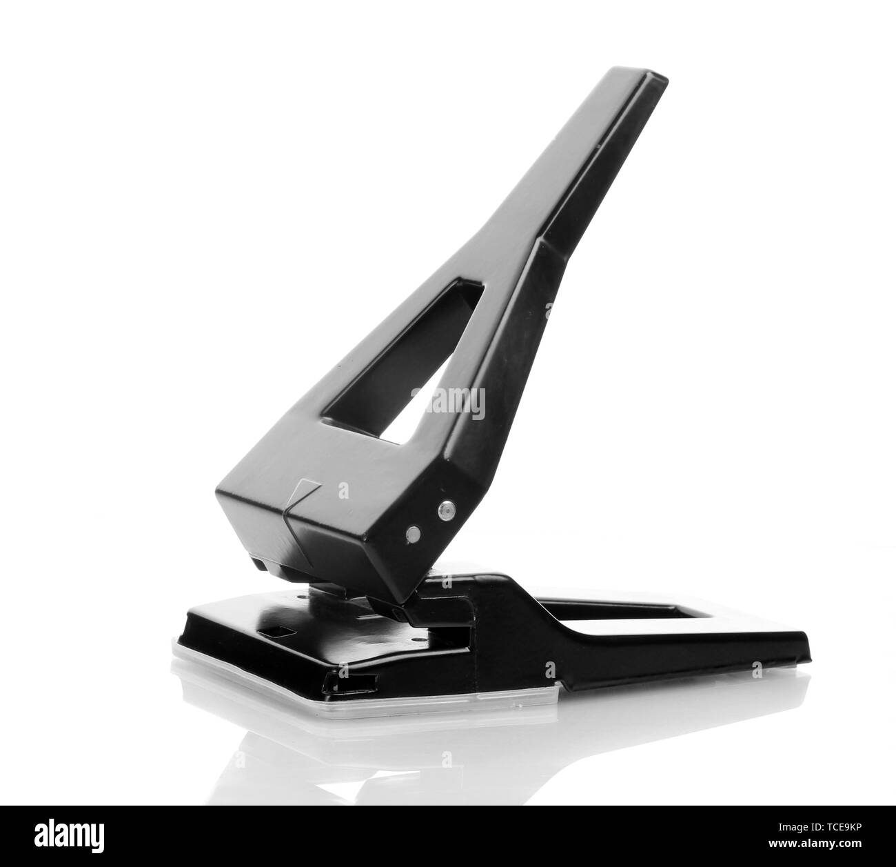Black office hole punch isolated on white Stock Photo Alamy
