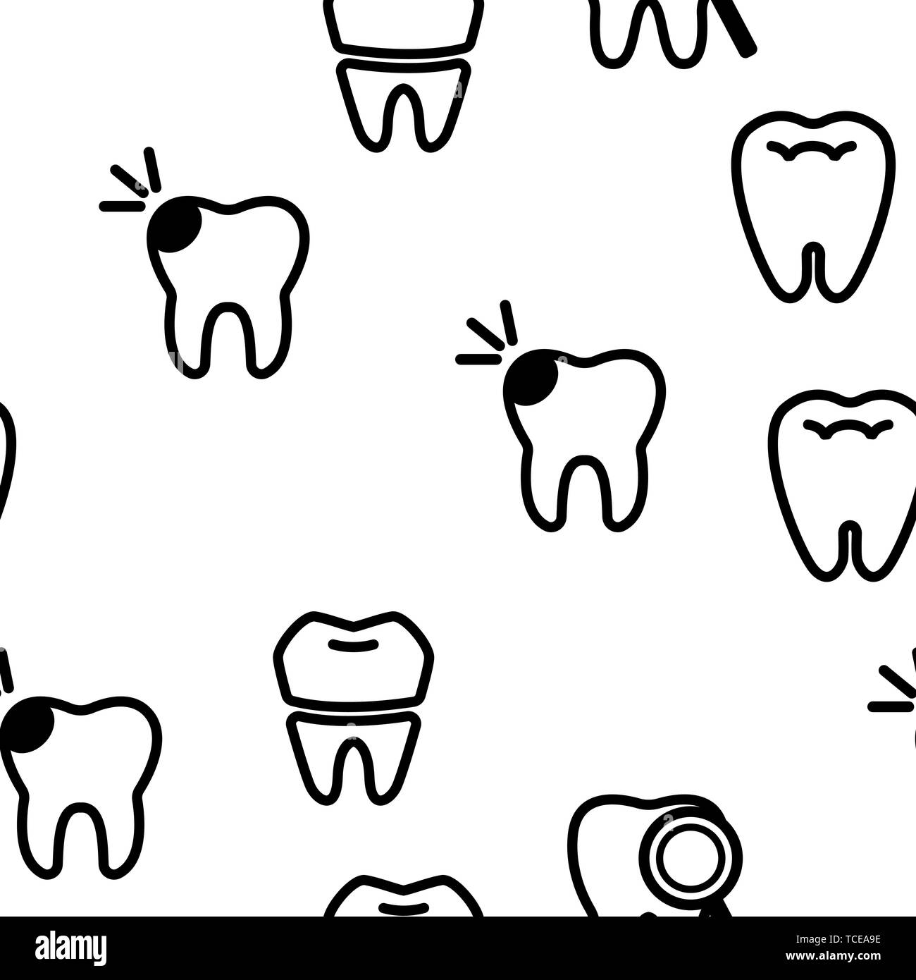 Tooth Icon Vector Seamless Pattern Stock Vector Image & Art - Alamy