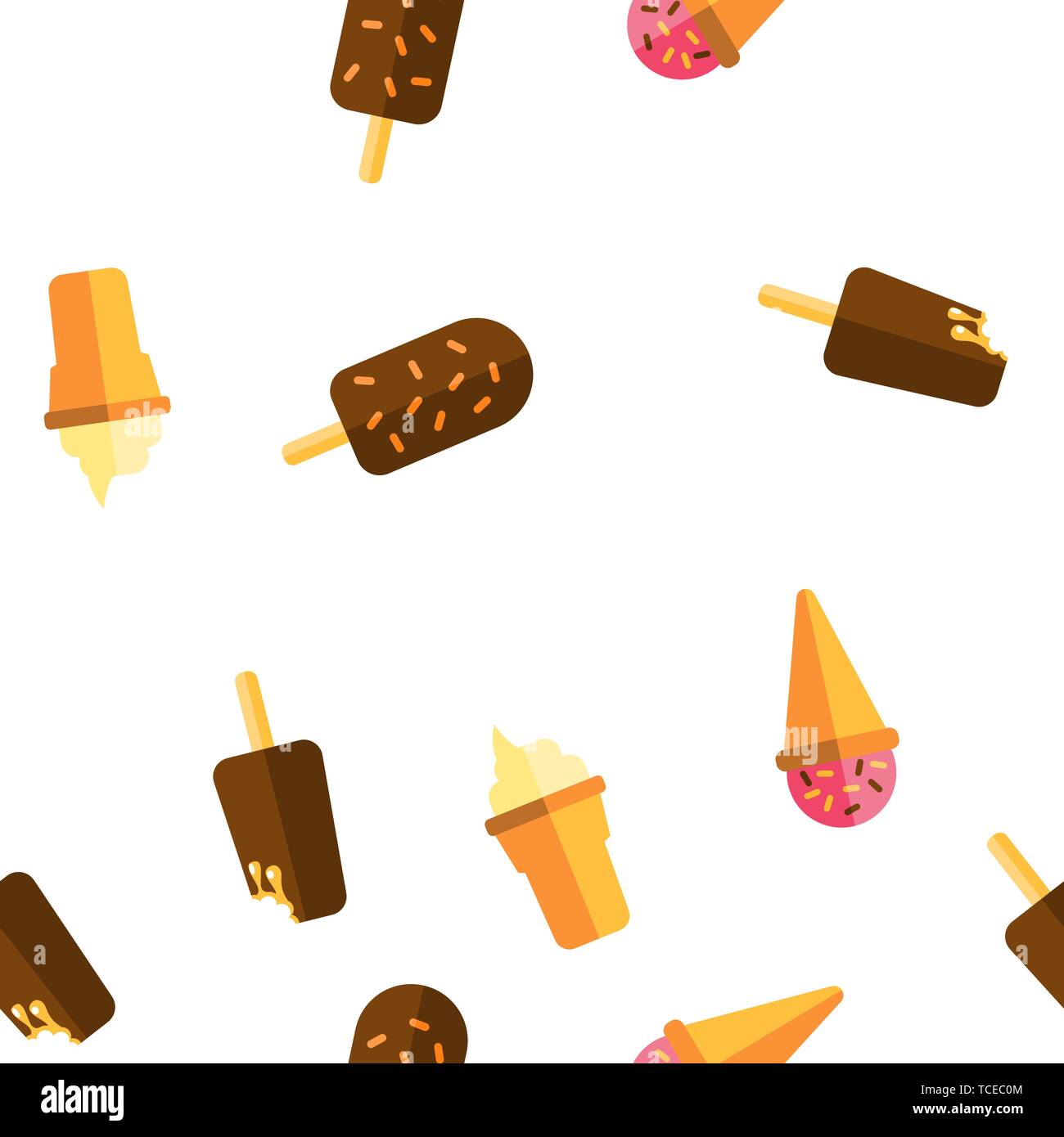 Ice Cream Icon Set Vector Seamless Pattern Stock Vector Image & Art - Alamy