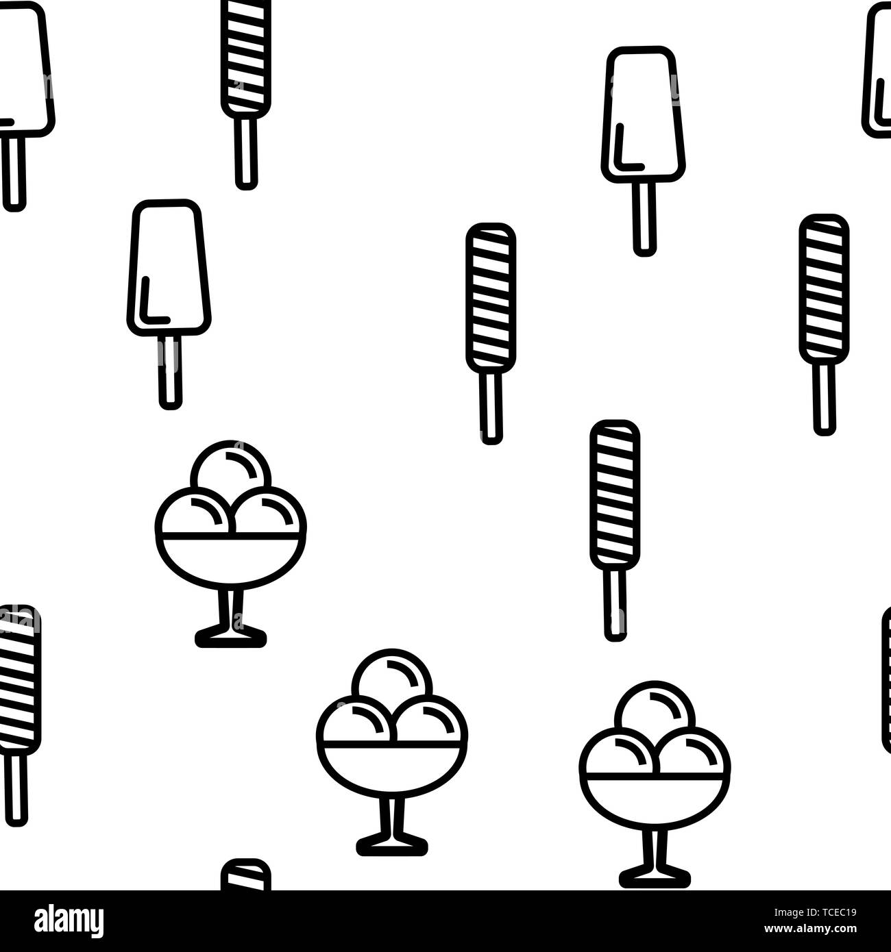 Ice Cream Icon Set Vector Seamless Pattern Stock Vector Image & Art - Alamy