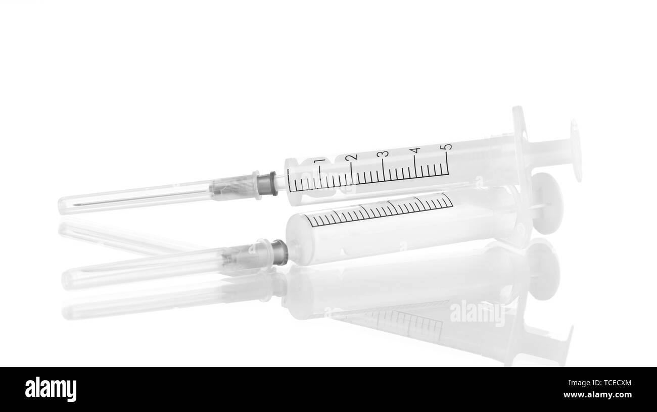 Syringes isolated on white Stock Photo Alamy