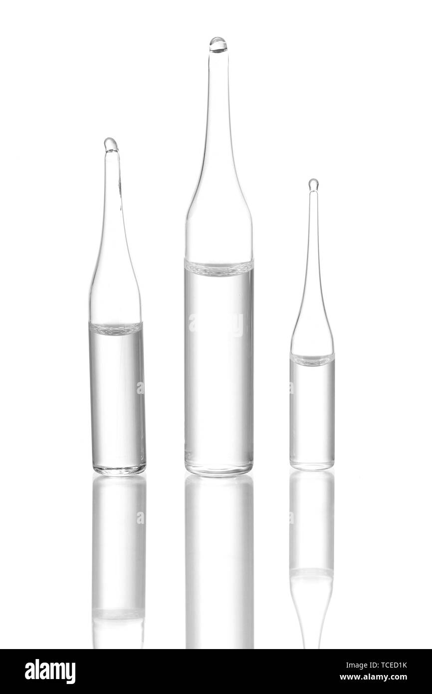Medical ampoules isolated on white Stock Photo Alamy
