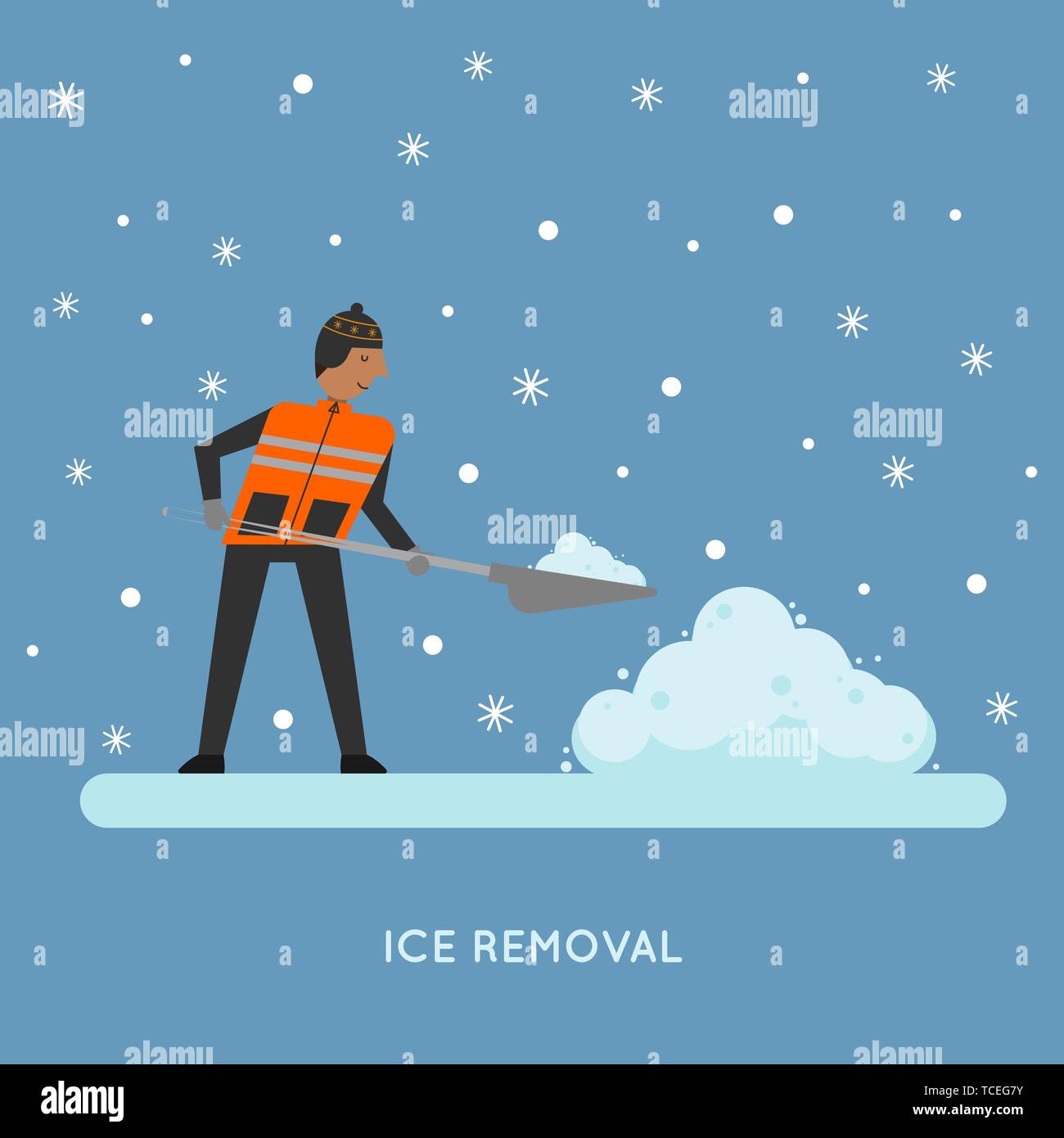 shoveling snow cartoon
