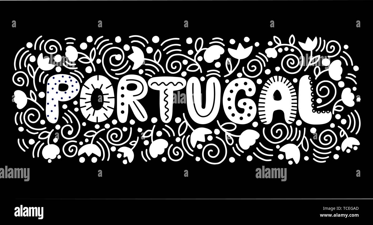 Hand drawn vector illustration with lettering Portugal Stock Vector Image & Art Alamy