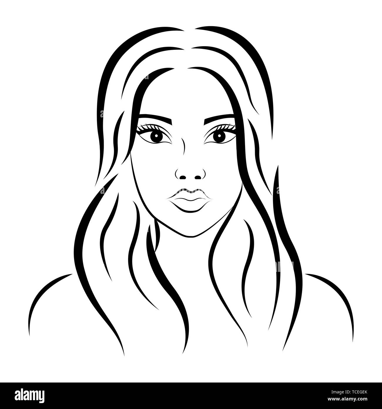 Silhouette of a beautiful woman with long hair. Logo for the beauty  industry. Vector illustration Stock Vector Image & Art - Alamy