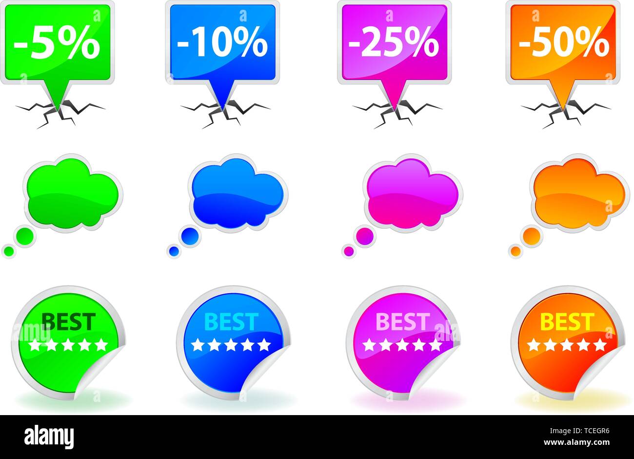 Sale and discount Badges Stock Vector