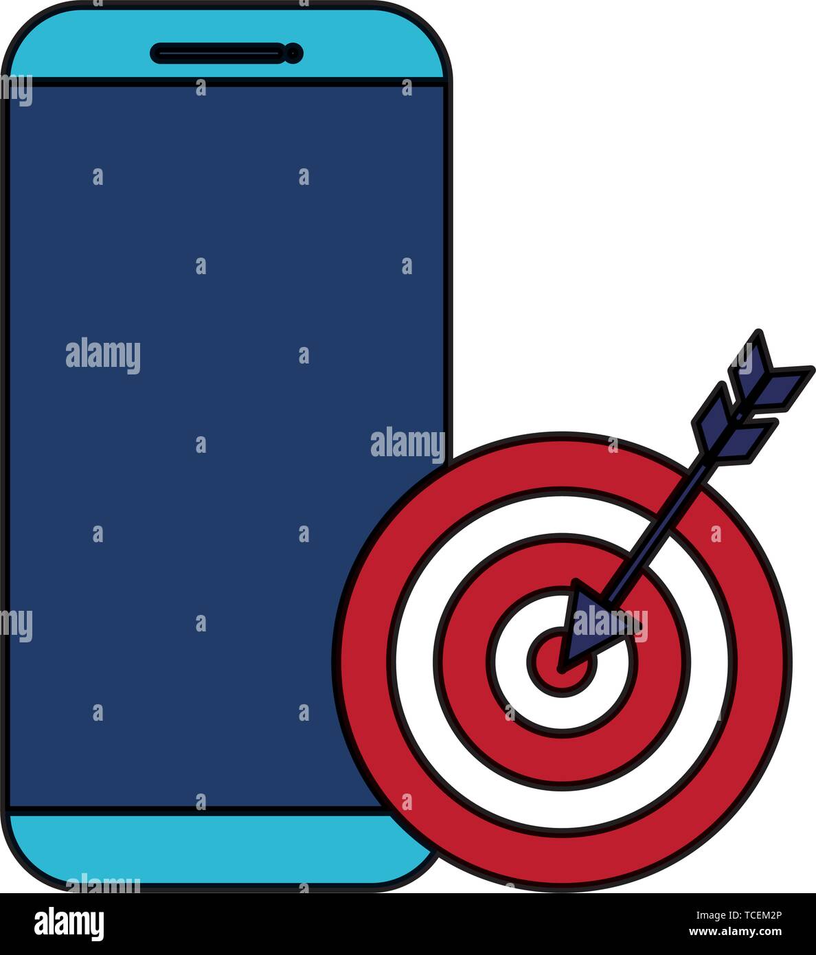 smartphone with target arrow success Stock Vector Image & Art - Alamy