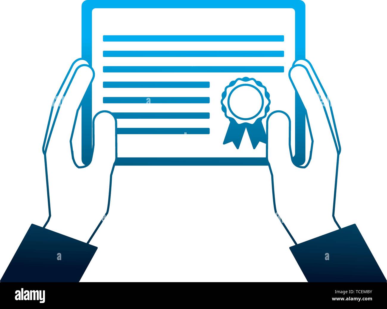 hands holding graduation certificate diploma Stock Vector Image & Art ...