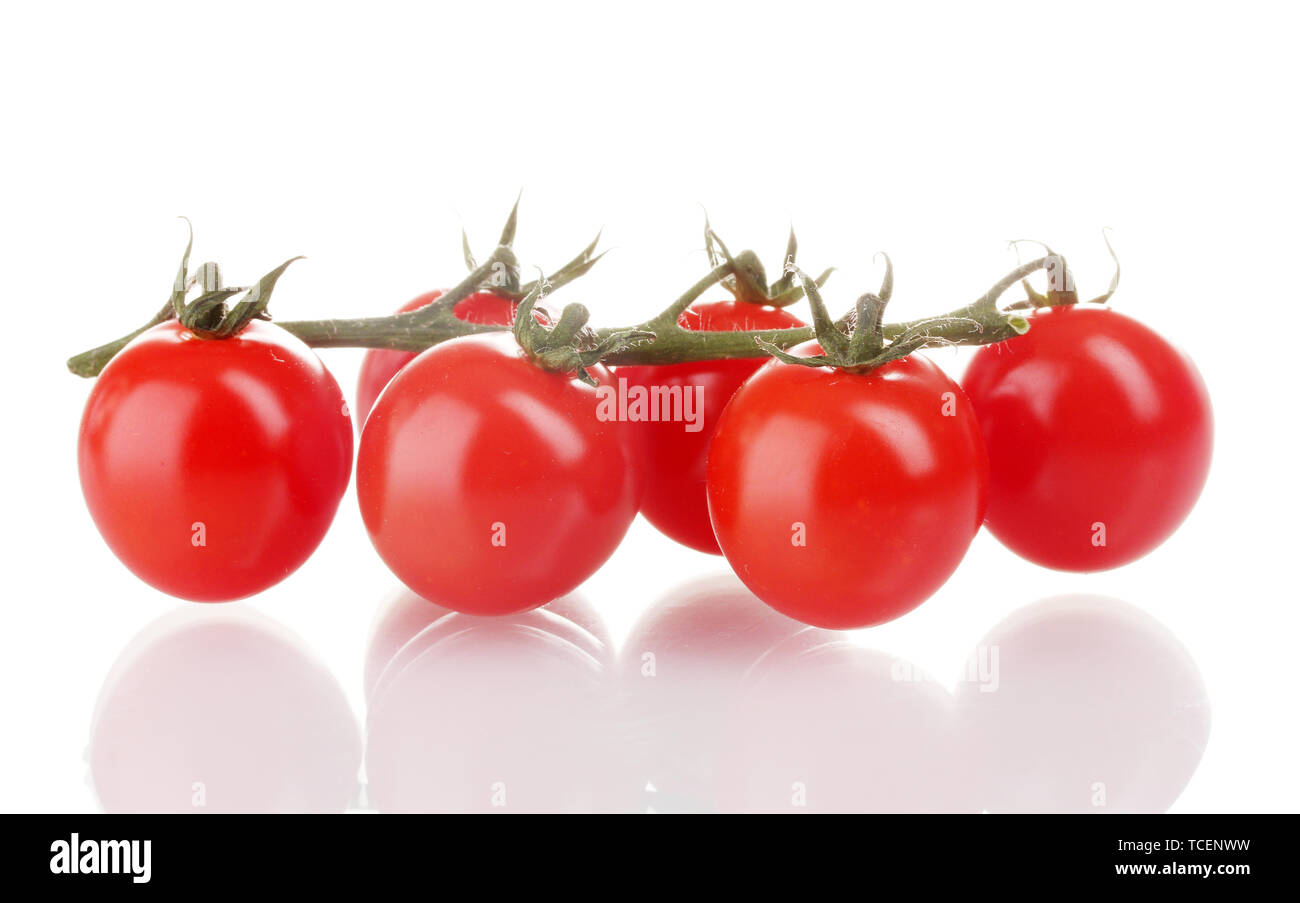 Beautiful cherry tomatoes on a branch isolated on white Stock Photo - Alamy