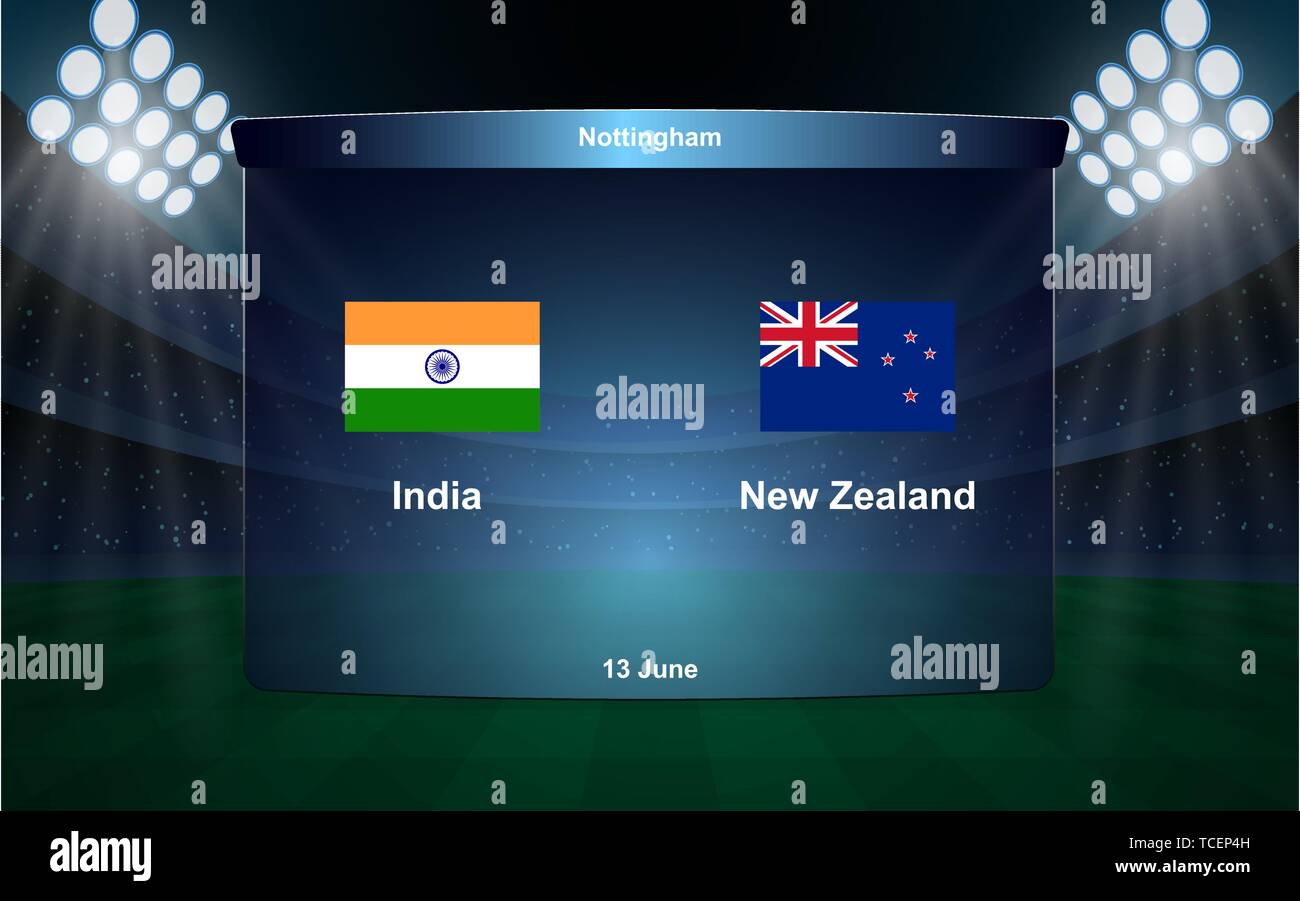 India Vs New Zealand Cricket Scoreboard Broadcast Graphic Template Stock Vector Image Art Alamy