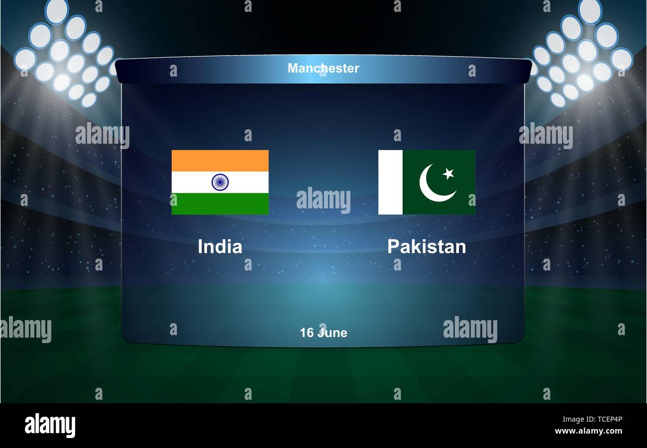 India vs Pakistan cricket scoreboard broadcast graphic template Stock Vector Image and Art