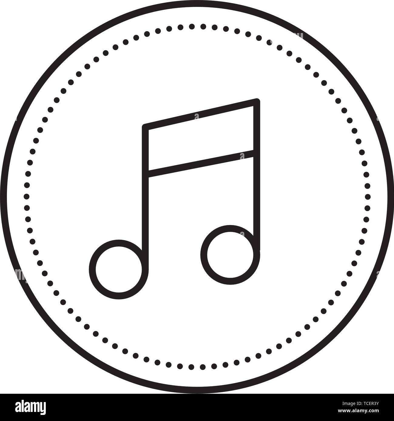 music note button isolated icon Stock Vector Image & Art - Alamy