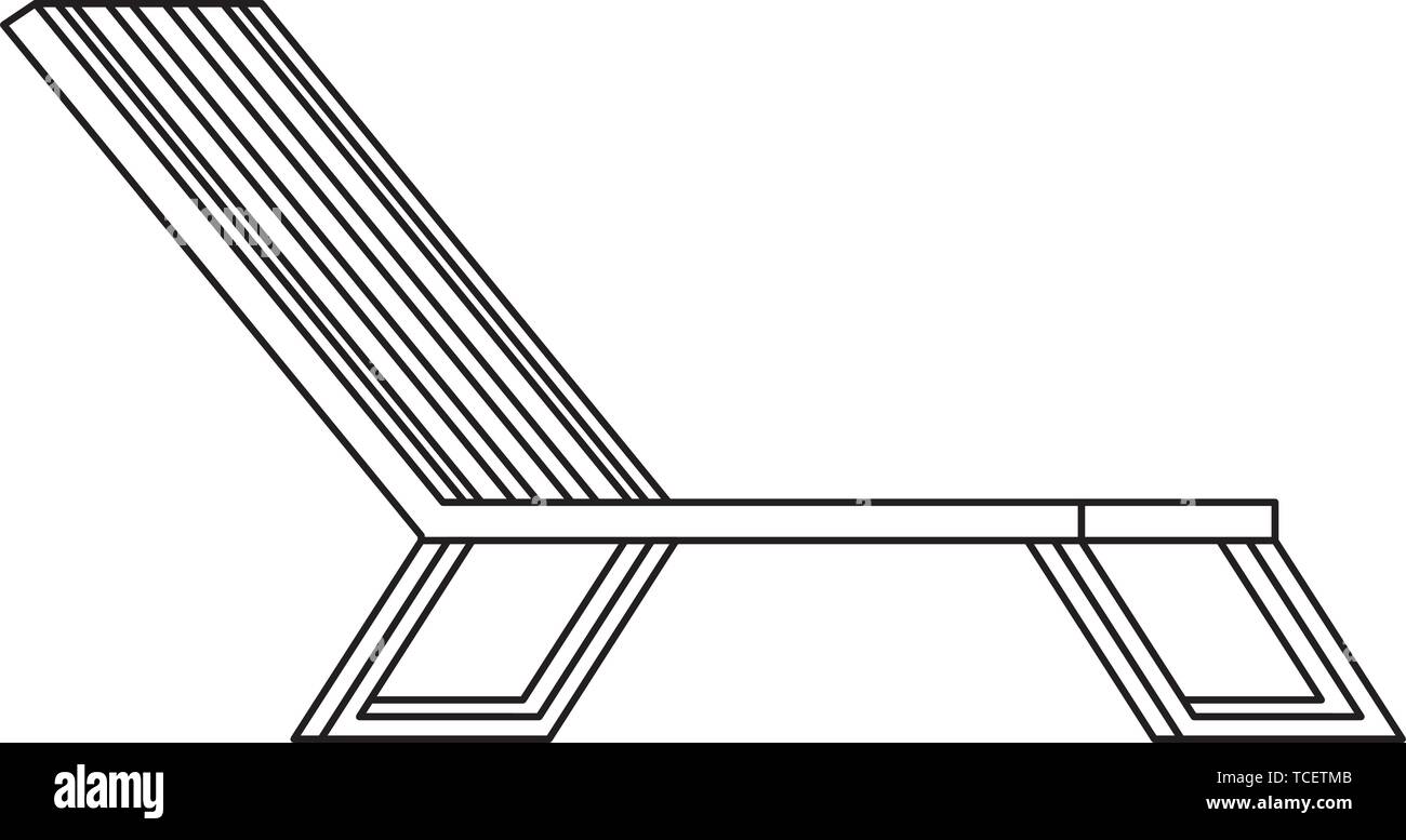 beach chair confort isolated icon Stock Vector