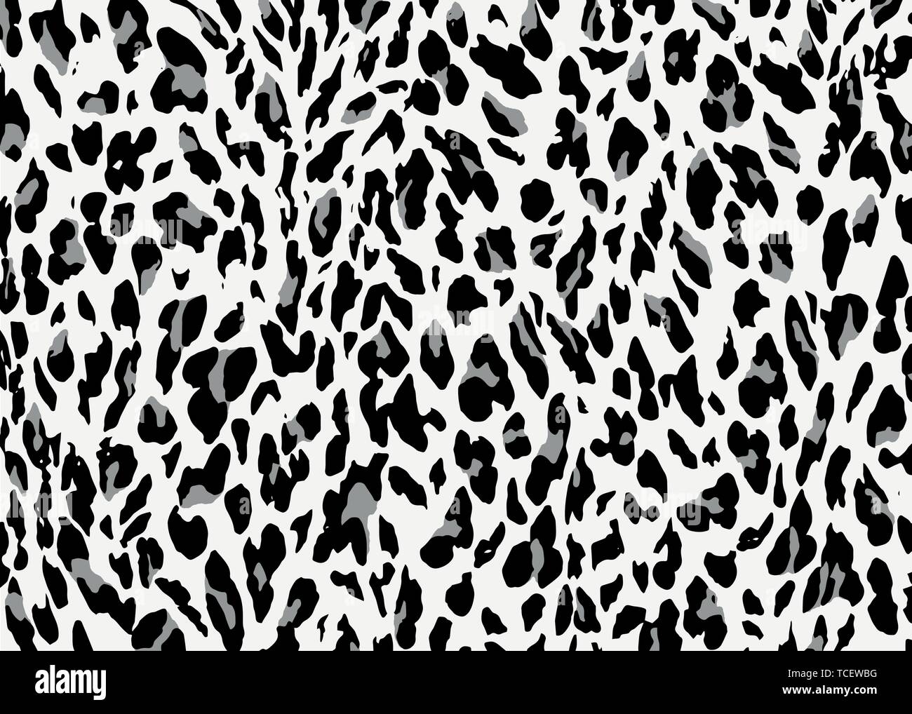 Leopard skin pattern design. Grey Leopard print vector illustration background. Wildlife fur skin design illustration for print, web, home decor, Stock Vector