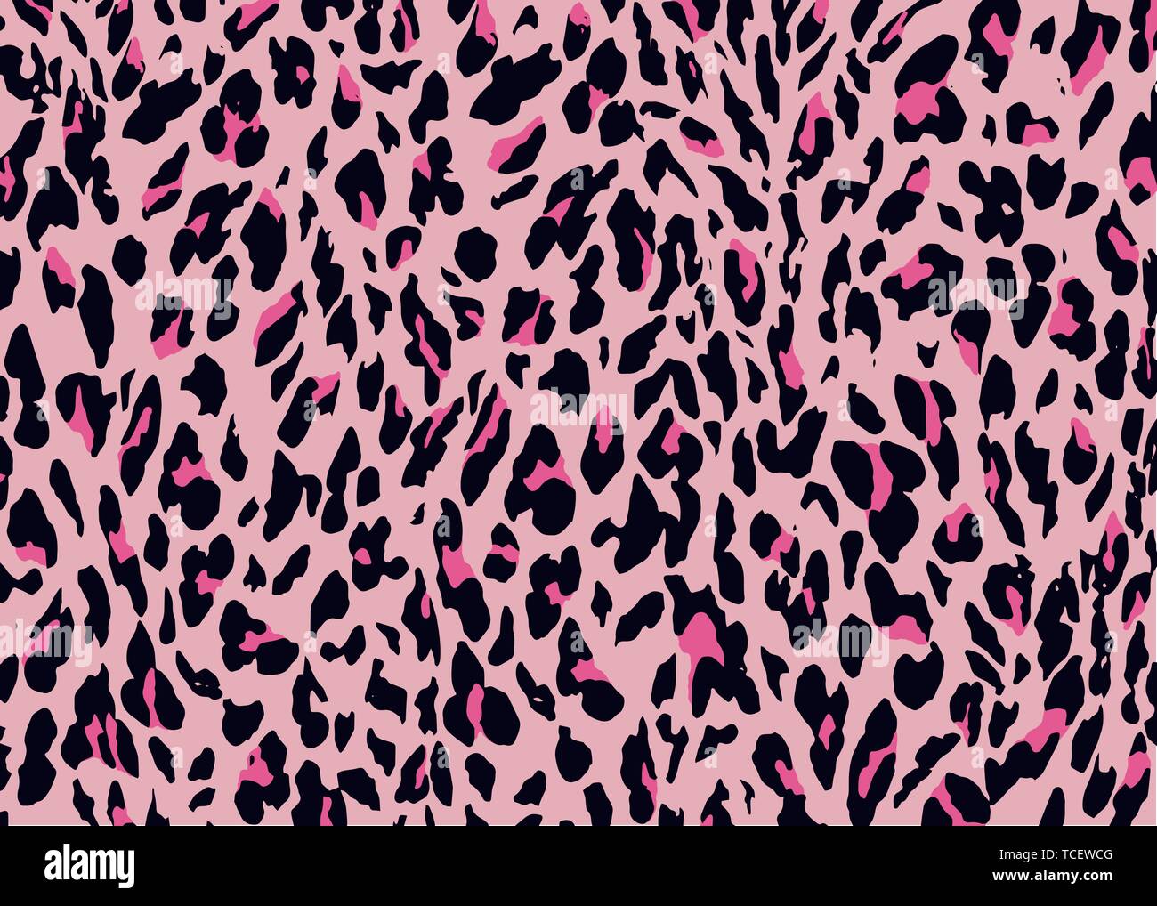 Pink Leopard skin pattern design. Leopard print vector illustration background. Wildlife fur skin design illustration for print, web, home decor, Stock Vector