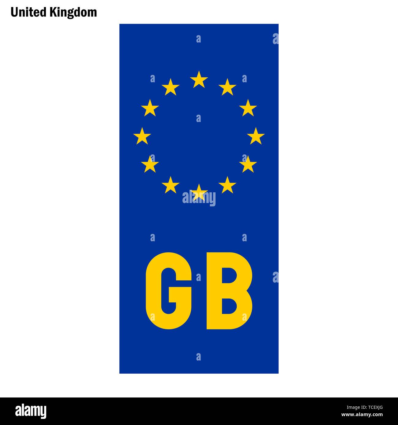 Vehicle registration plates of United Kingdom. EU country identifier