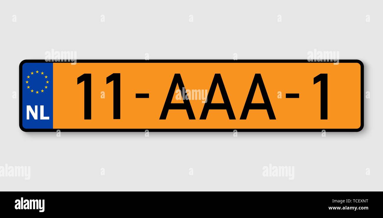 number plate. Vehicle registration plates of Netherlands Stock Vector Image  & Art - Alamy