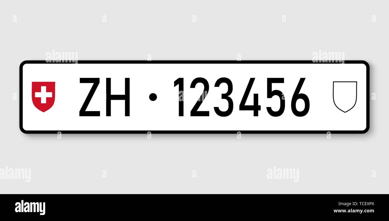 number plate. Vehicle registration plates of Switzerland Stock Vector Image  & Art - Alamy