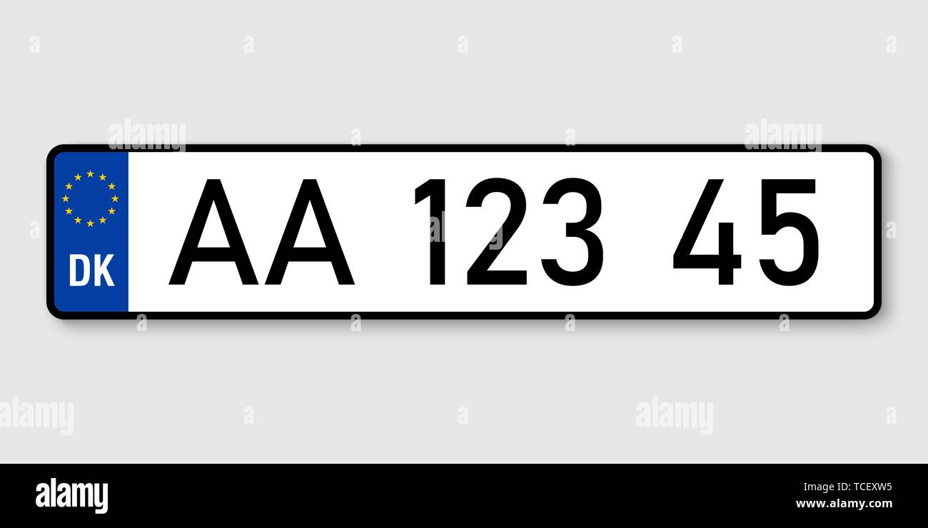 number plate. Vehicle registration plates of Denmark Stock Vector Image &  Art - Alamy