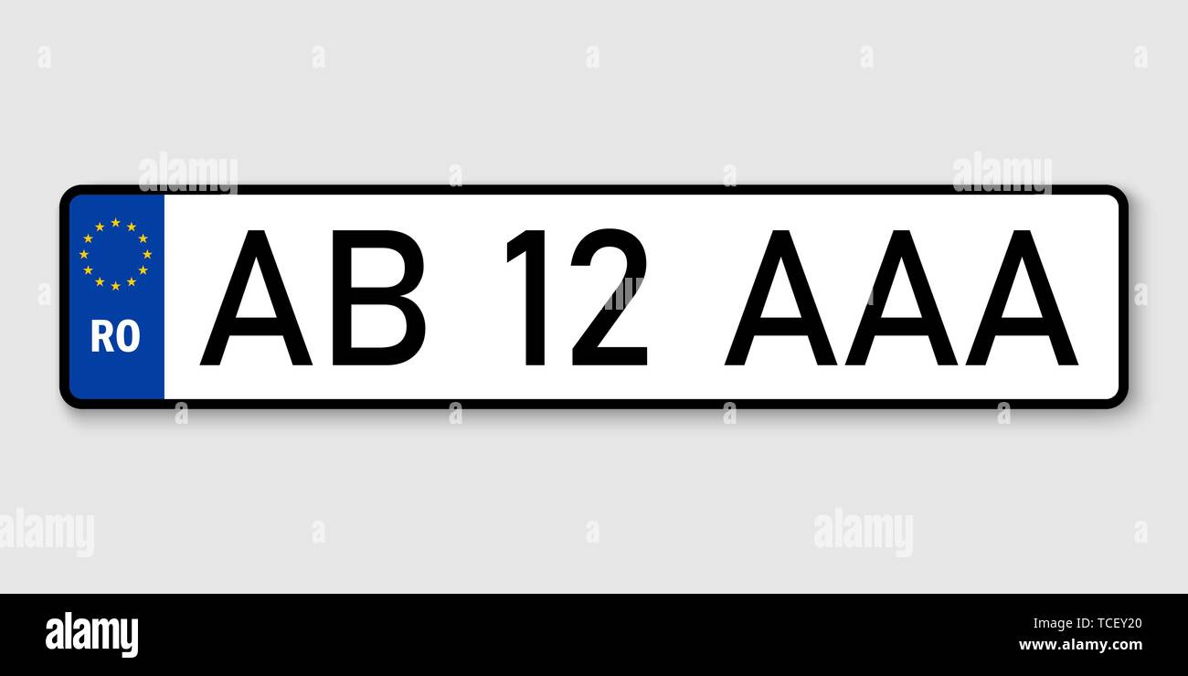 number plate. Vehicle registration plates of Romania Stock Vector Image &  Art - Alamy