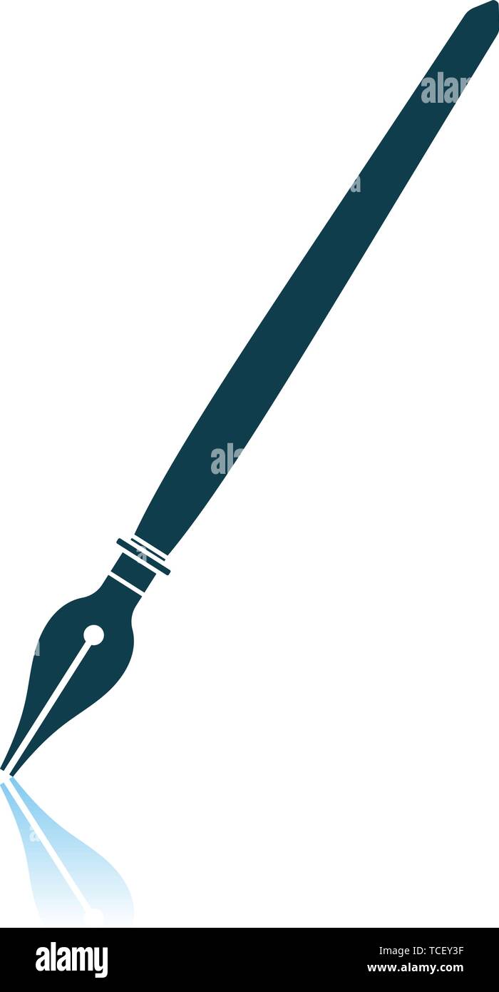 Fountain Pen Icon. Shadow Reflection Design. Vector Illustration Stock ...