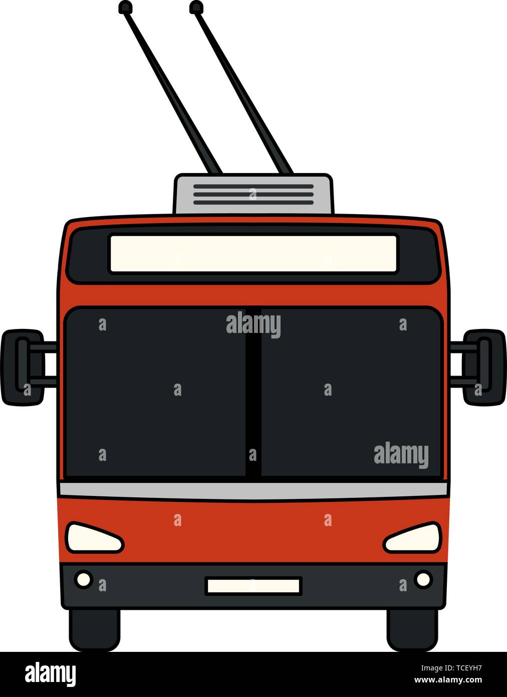 Trolleybus Icon. Outline With Color Fill Design. Vector Illustration ...