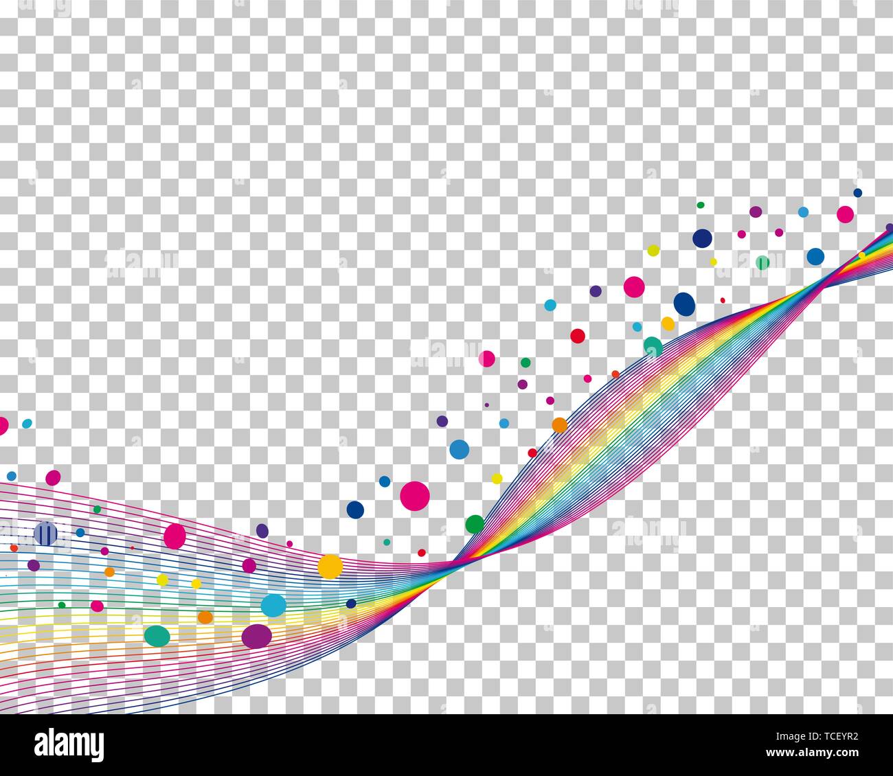 Colourful lines background with transparency grid on back. Vector ...