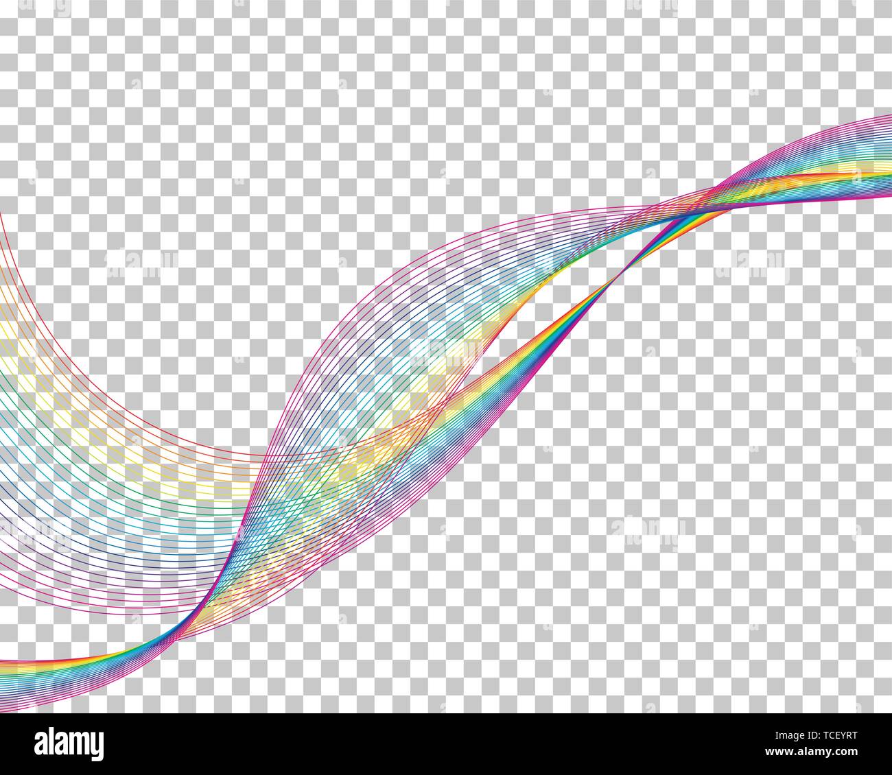 Colourful lines background with transparency grid on back. Vector Illustration. Stock Vector
