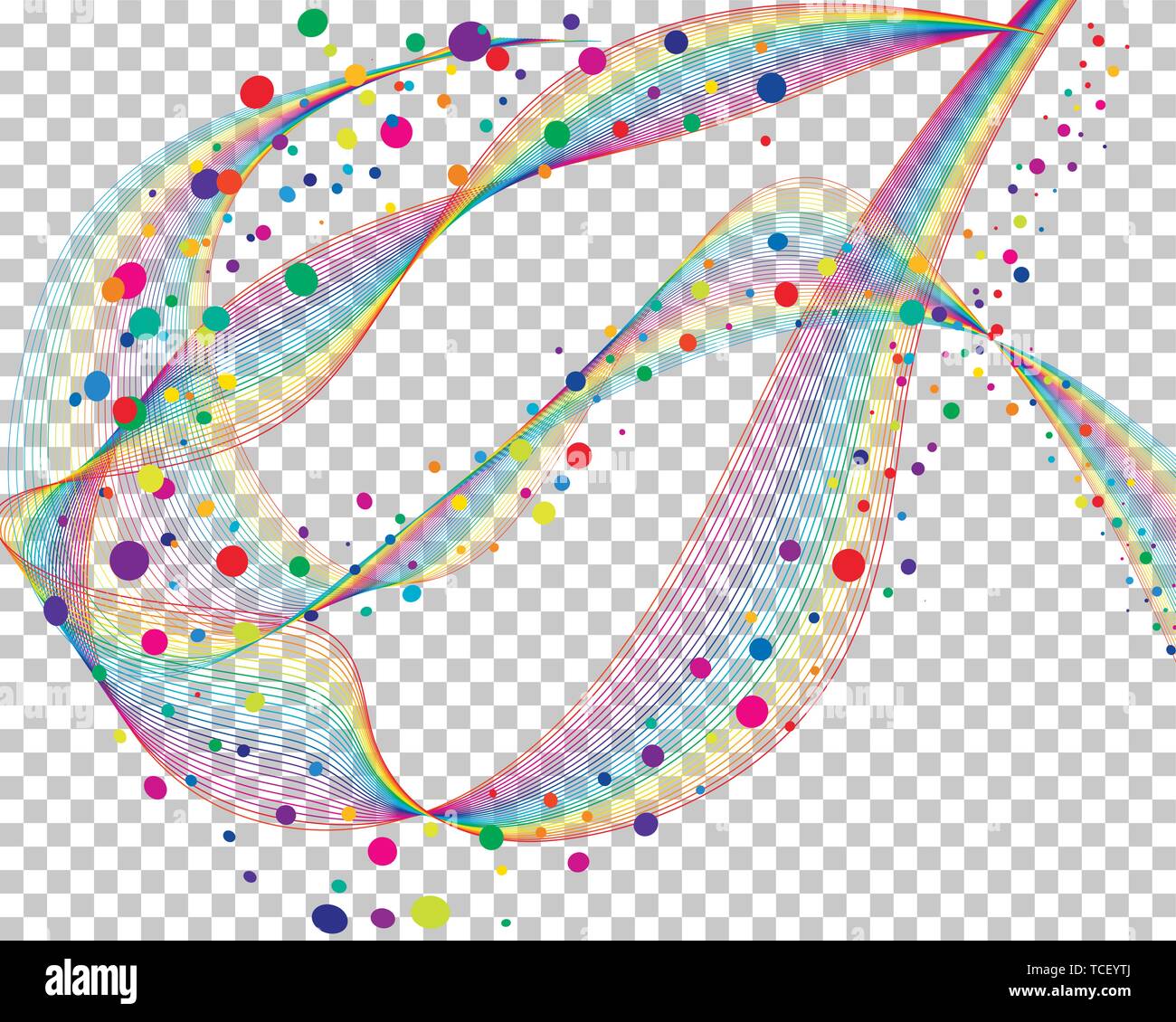 Colourful lines background with transparency grid on back. Vector Illustration. Stock Vector