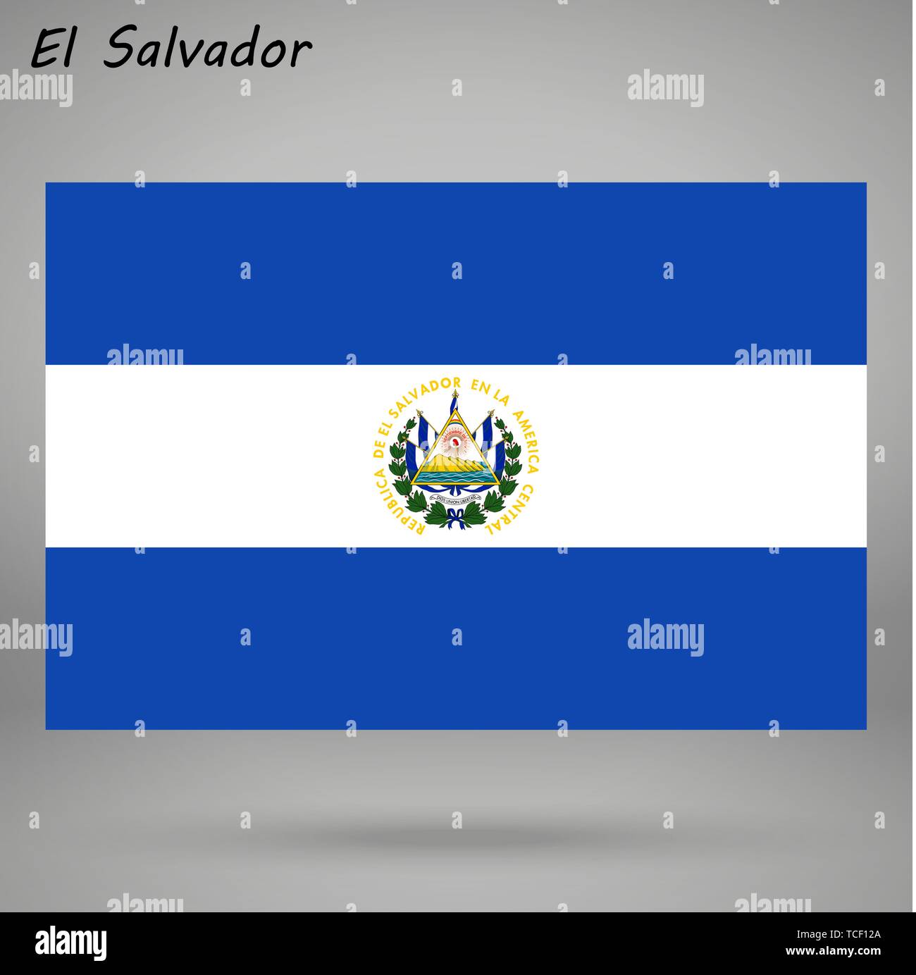 Simple Flag Of El Salvador Isolated On White Background Stock