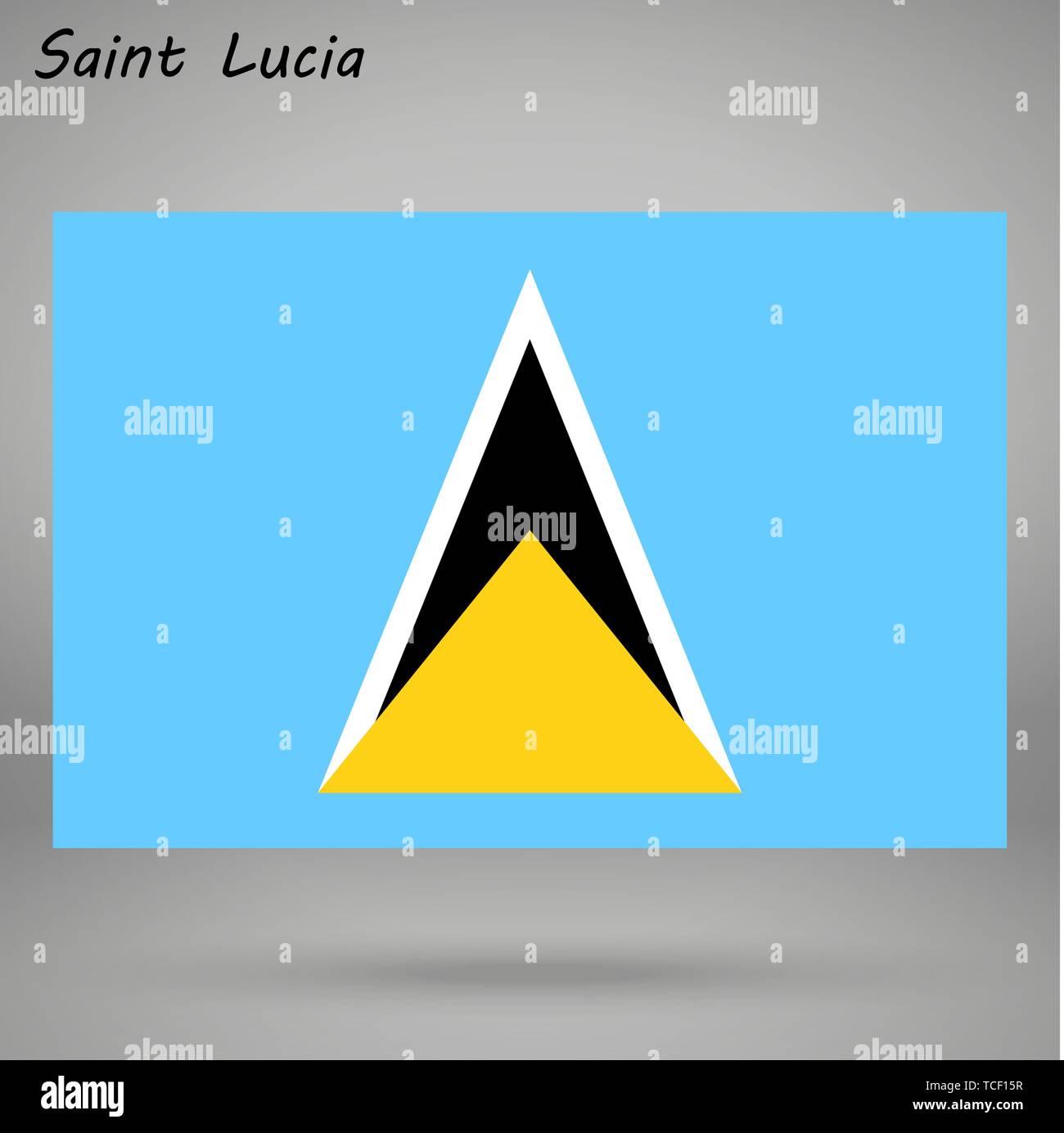 simple flag of Saint Lucia isolated on white background Stock Vector
