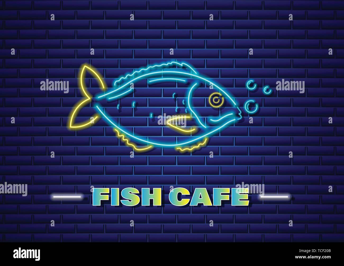 Fish market neon signs Stock Vector Images - Alamy