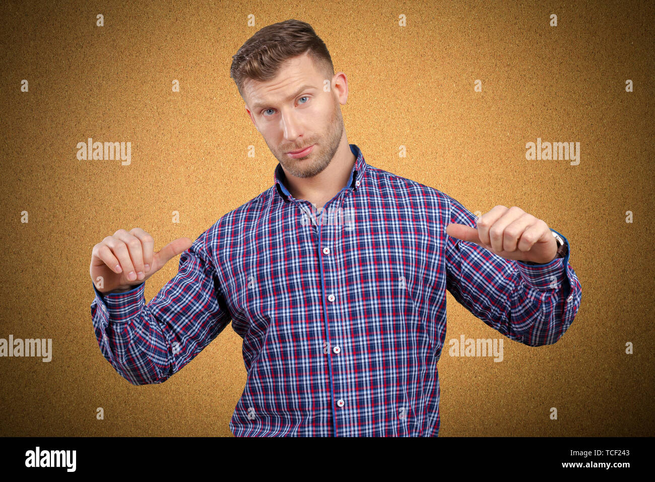 Successful businessman with arms up celebrating his victory Stock Photo ...