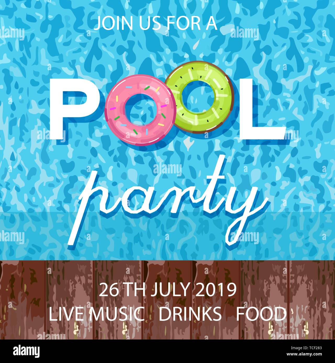 Summer Pool Party Poster Vector Blue Water Background Stock Vector Image And Art Alamy 