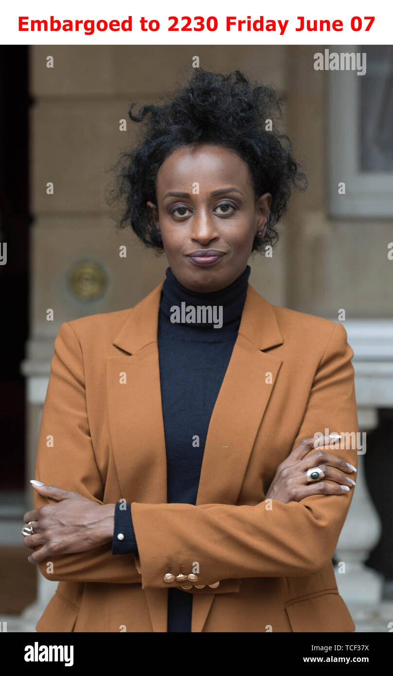 Embargoed to 2230 Friday June 07 Leyla Hussein at Lancaster House in London, she has been awarded an OBE in the Queen's Birthday Honours List for services to tackling FGM and Gender Inequality. Stock Photo