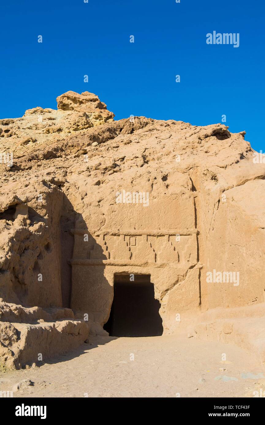 Nabataean settlement Al Bidaya Nabataean cemetery, Tabuk province, Saudi Arabia Stock Photo