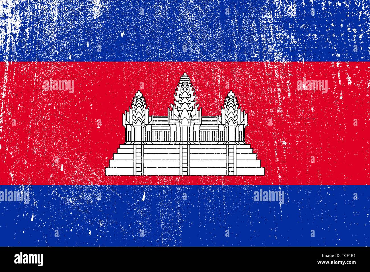 grunge styled flag of Cambodia . Template for your design . Template ...