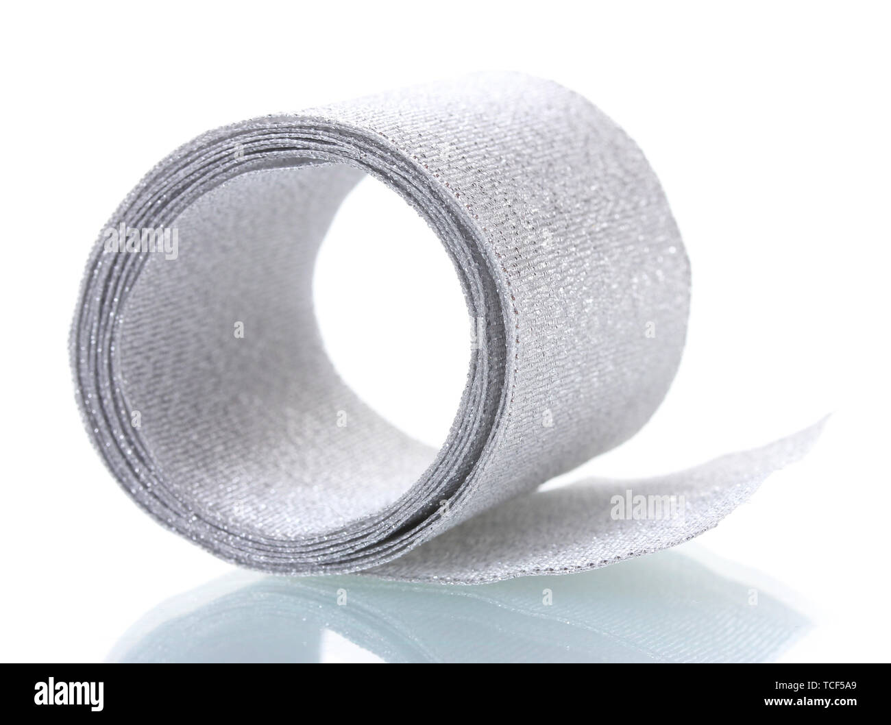 beautiful silver ribbon isolated on white Stock Photo - Alamy