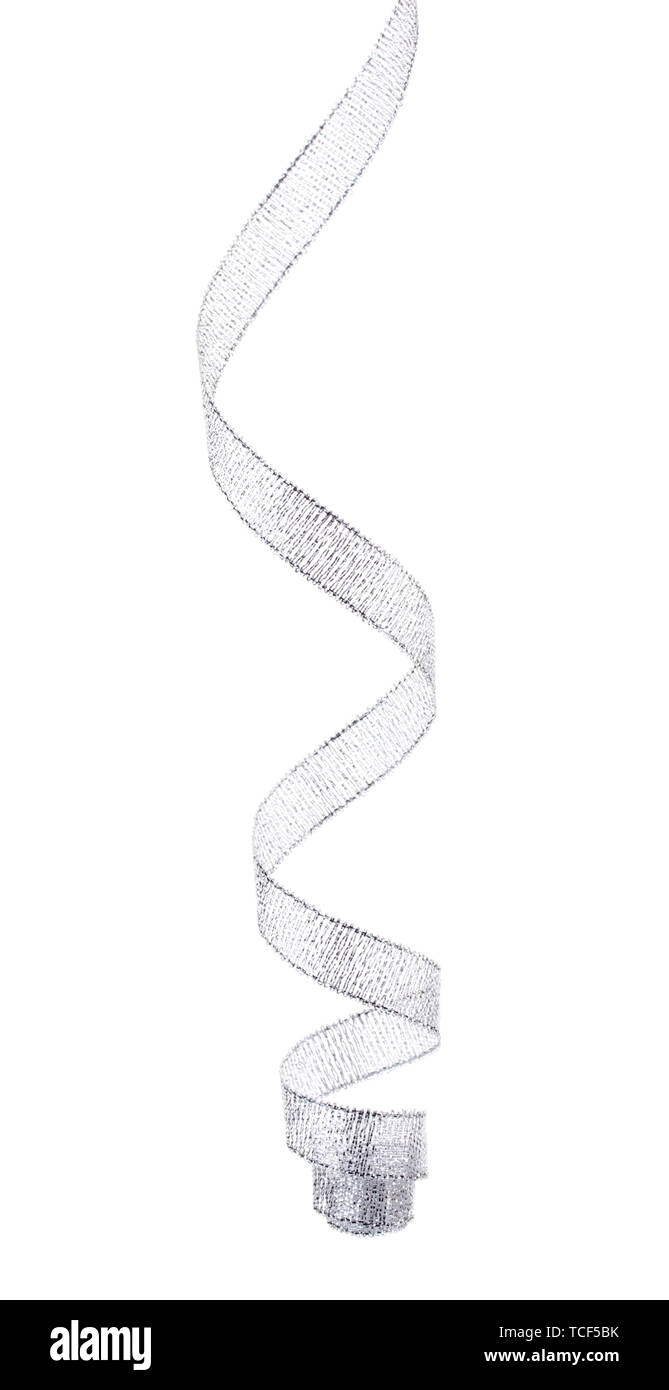 beautiful silver ribbon isolated on white Stock Photo - Alamy