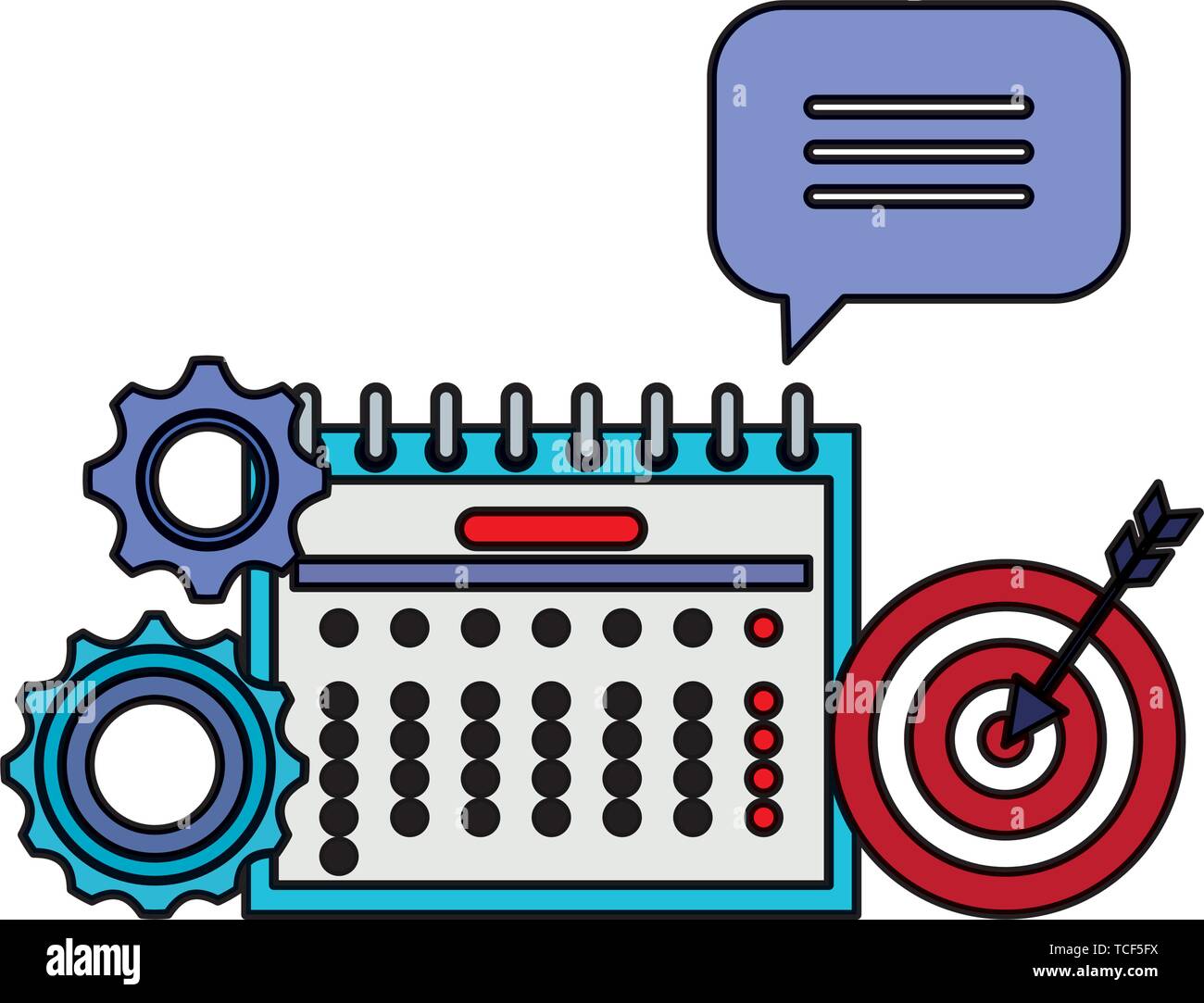 calendar date reminder with gears and target Stock Vector Image & Art Alamy