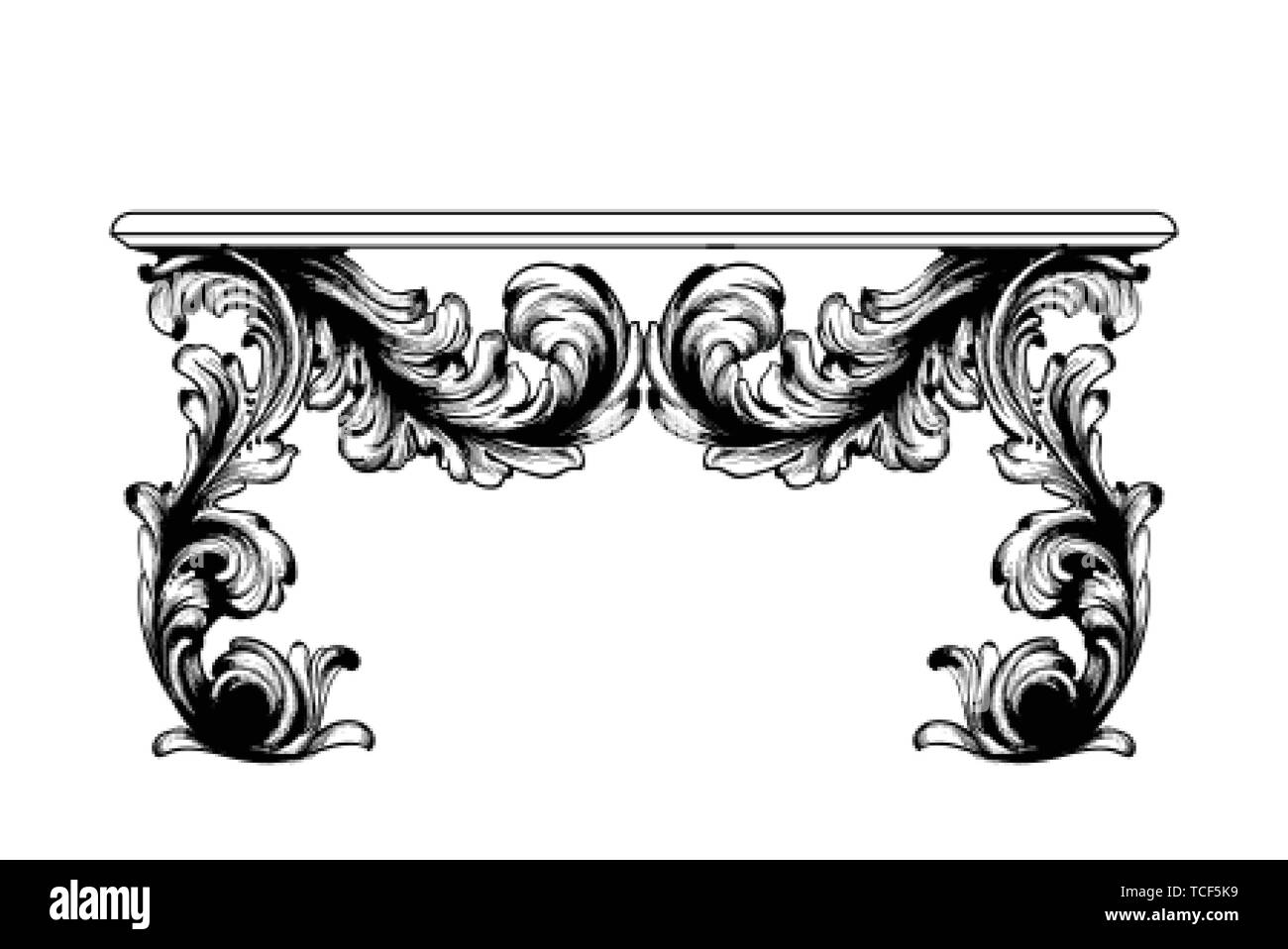 Baroque Imperial Luxury Style Furniture. Elegant Armchair And Table Set  With Luxurious Rich Ornaments. Vector Sketch Royalty Free SVG, Cliparts,  Vectors, and Stock Illustration. Image 60687362.