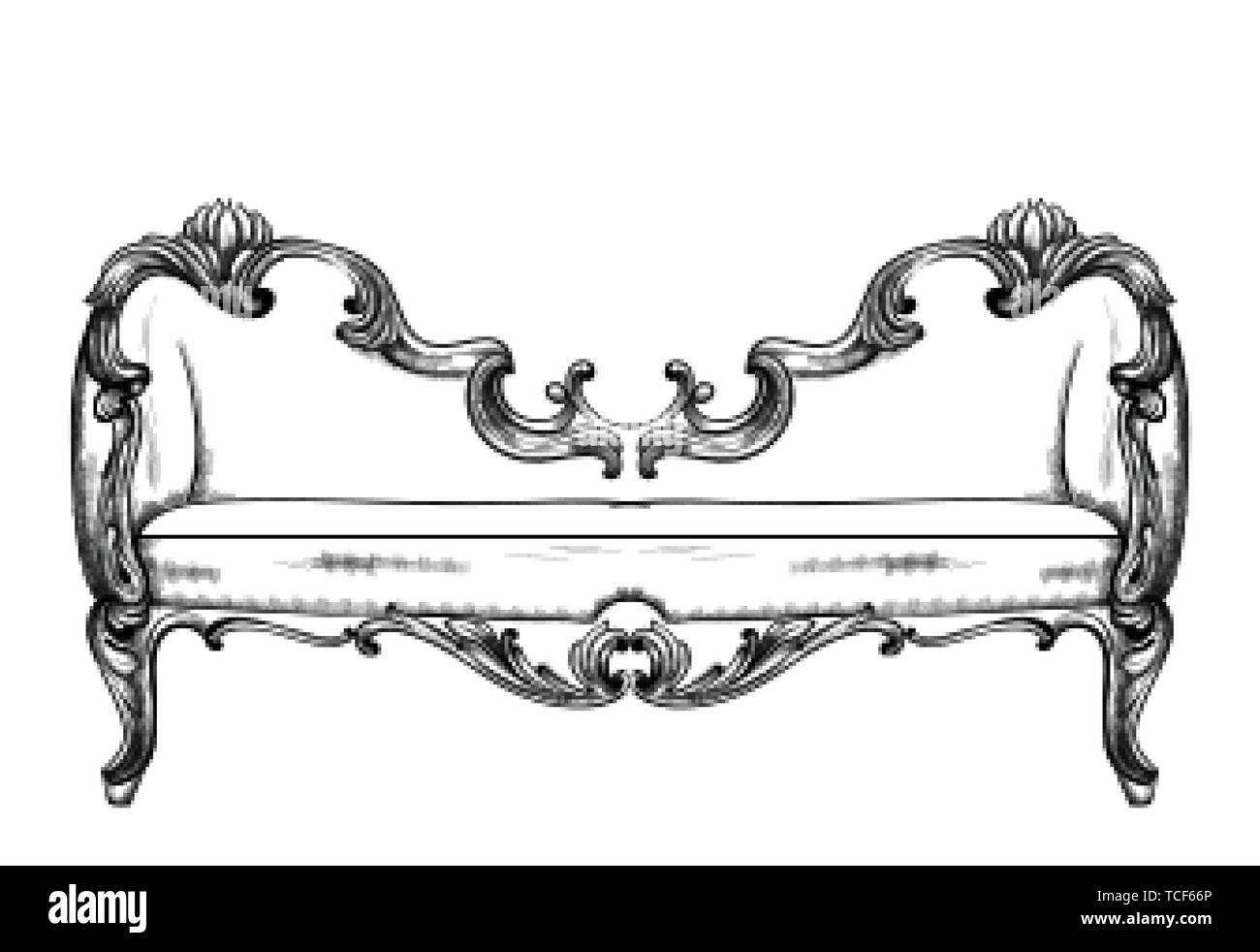 Baroque Style Table With Luxurious Ornaments. Vector Sketch Royalty Free  SVG, Cliparts, Vectors, and Stock Illustration. Image 51131658.