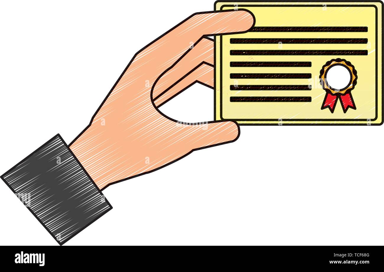 hand holds graduation school certificate Stock Vector Image & Art - Alamy