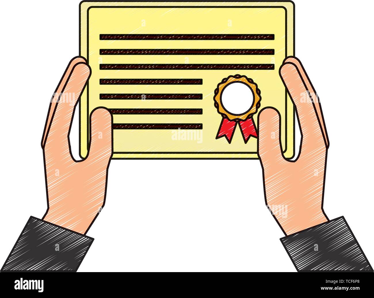 hands holding graduation certificate diploma Stock Vector Image & Art ...