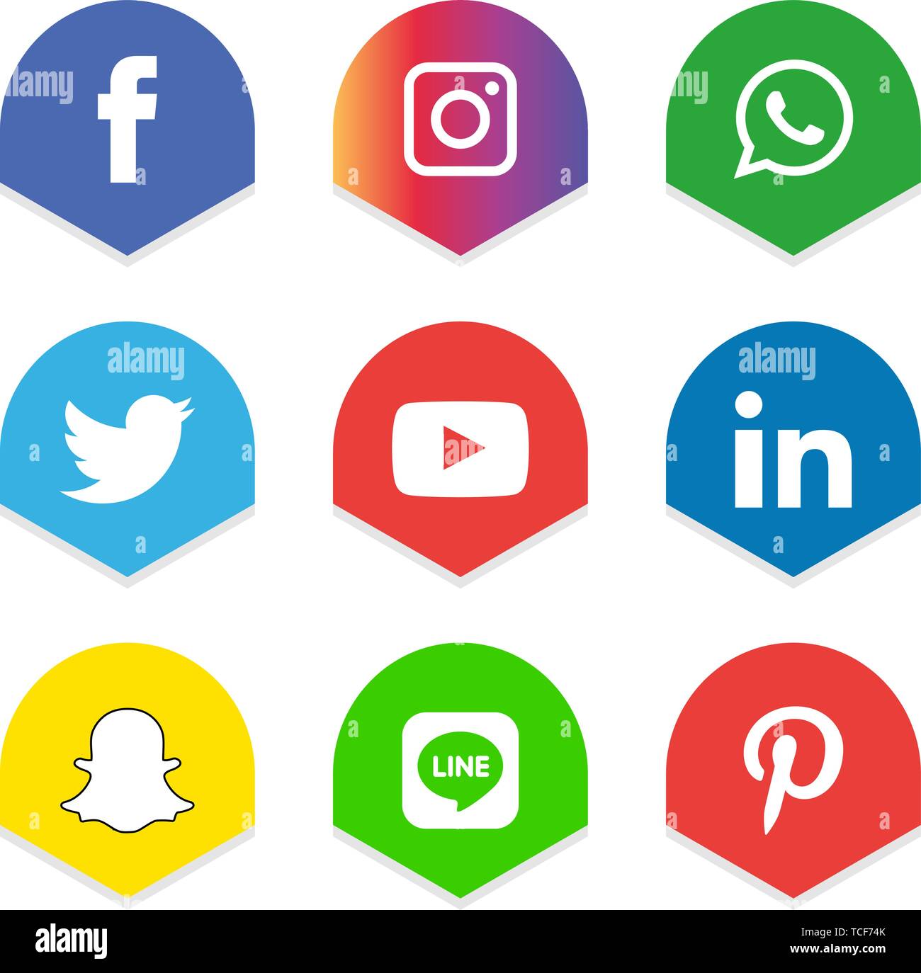 Social Media Icons Set Logo Vector Illustrator