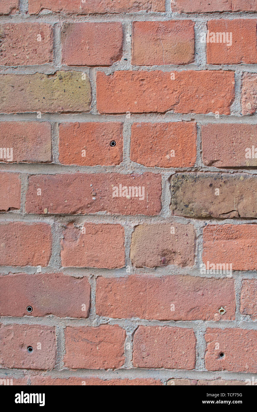 Closeup of dirty washed out red brown brick wall texture Stock Photo ...